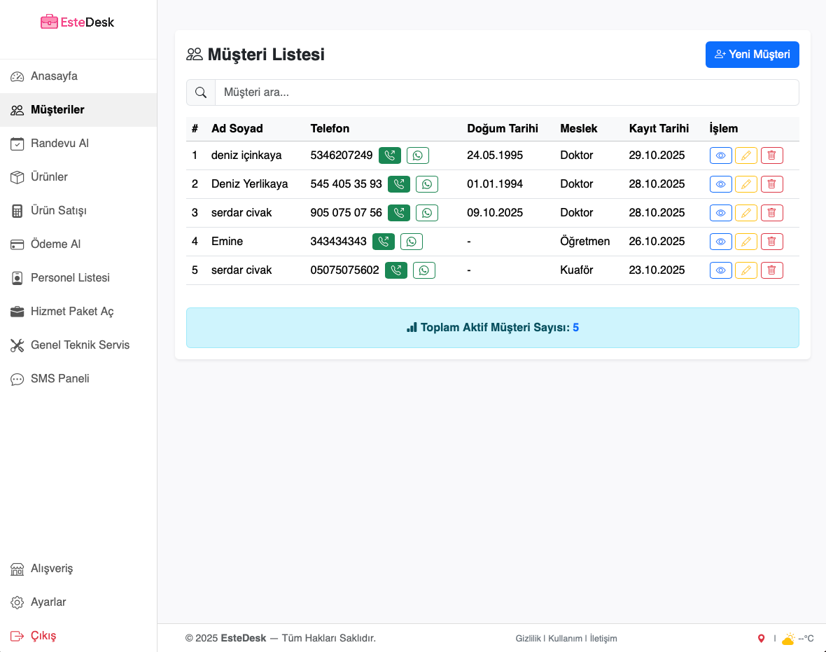 Müşteri Listesi